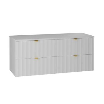 Mueble bajo lavabo 120cm encimera paneles de melamina y mdf blanco