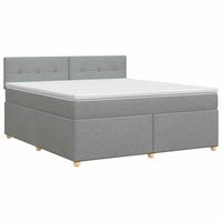 cama tapizada 202x182x88 cm tejido - gris