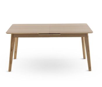 Mesa extensible 160/200x90 patasde hevea con sobre chapado en roble