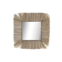 espejo yute cristal 55x3x55 natural