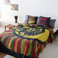 marley - colcha bouti estampada cama 150 - microfibra - extra suave - incluye colcha bouti  2 fundas de cojines - ethnical