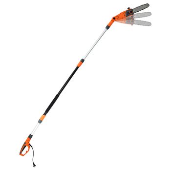 Costway Sierra de Pértiga Eléctrica Telescópica de 212-286 cm Motosierra de Pértiga Multiángulo con Cabezal Ajustable Podadora de Árboles Naranja