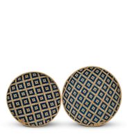 set 2 bandejas rombos de bambu bicolor d 55 cm