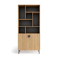 estanteria de melamina en roble dorado-grafito 180x80x32 cm
