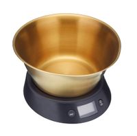 balanza electronica con bol de laton dorado y negro