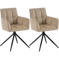 juego de 2 sillas de comedor jonah tela marron claro 59x59x87 cm clp