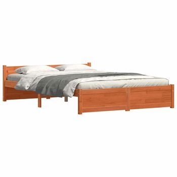 Estructura De Cama Marrón Cera 205,5 X 155,5 X 51 Cm Vidaxl