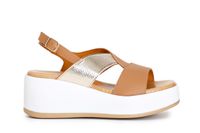 sandalias con cruce bicolor biscuitgold