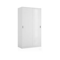 armario de puertas correderas y gran almacenamiento 100x200 cm blanco