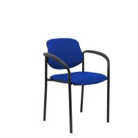 piqueras y crespo villalgordo silla fija similpiel azul chasis con brazos negro
