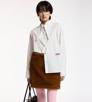 essentiel antwerp para mujer kacao camisa cuello lazado kacao blanco roto 34 algodon clasico manga larga