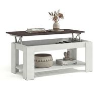 mesa de centro elevable con almacenaje 102x43-54 cm lya blanco artik blanco mate - oxido 50 x 54 x 50 cm