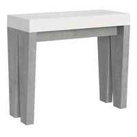 consola extensible 90x40300 cm spimbo mix tapa fresno blanco - patas cemento