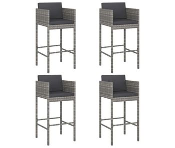 Set 4 taburetes de jardín de ratán sintético con cojines