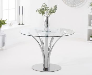 Aria 110cm Round Glass Dining Table