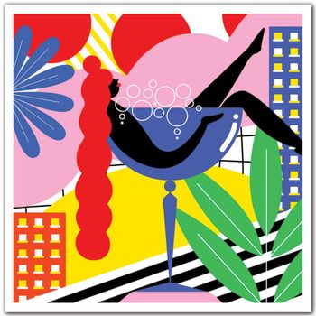 Póster de cóctel perezoso sin marco 30x30cm