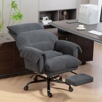 silla de escritorio de terciopelo homcom 80x80x106-114 cm gris oscuro