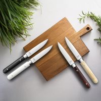 estuche de 6 cuchillos carne acero inoxydable madera