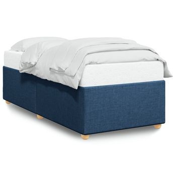 Estructura De Cama De Tela Azul 90x190 Cm