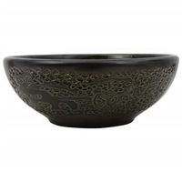 lavabo de bano moderno  lavabo sobre encimera redondo ceramica negro r41x14 cm