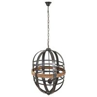 lampara de techo de metal negro 53x53x81150