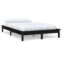 estructura de cama de madera maciza de pino negro 140x190 cm vidaxl
