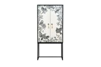 armario aparador 2 puertas mdf estampado blanco grisaceo y negro