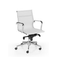 euromof berlin silla de oficina con respaldo bajo blanca