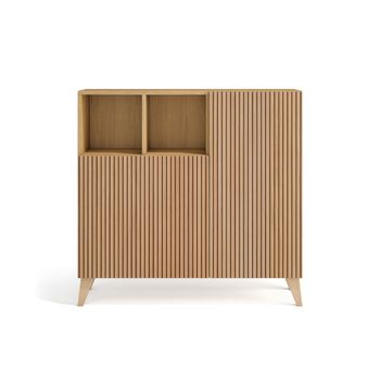 Zapatero melamina roble dorado puertas impresas vallado 87x90x27 cm