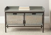 banco en madera de olmomdf gris