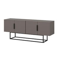 mueble de tv 4 puertas y patas de metal - l140 cm - marron