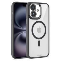 cool funda magnetica transparente con borde negro para iphone 16