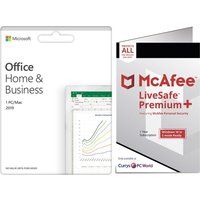 microsoft office home  business 2019  mcafee livesafe premium 2020 bundle