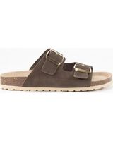 de keslem sandalia de piel para mujer en color marron