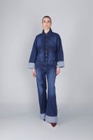 camisa vaquera con pedreria medium darck blu