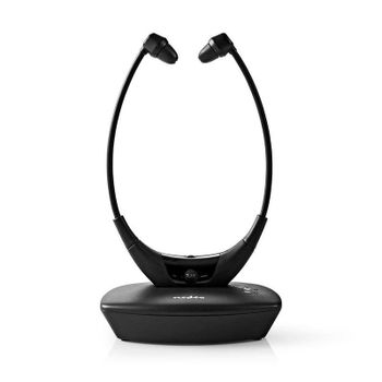Auriculares Nedis HPRF010BK inalámbricos y con cable RF para TV, negros