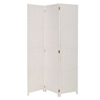 biombo triptico de papel trenzado color blanco plegable y de 120x175 cm casaseleccion