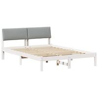 cama matrimonial  cama para adulto  estructura de cama con cabecera y gris claro 135 x 190 cm