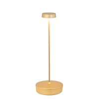 lampara de mesa led aluminio oro mate recargable y regulable