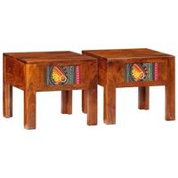 mesita de noche 2 uds 40x40x36 cm madera maciza de acacia vidaxl