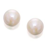 9ct white gold akoya cultured pearl earrings - 6mm - g0632