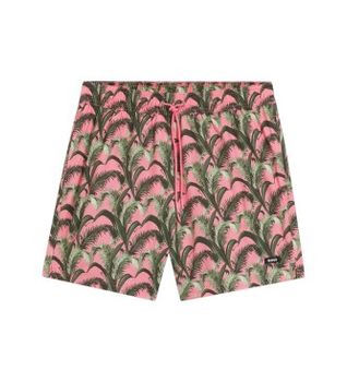 BOSS para hombre. 50561145 Bañador con un ribete del monograma Double B rosa (S), Beachwear, Poliéster