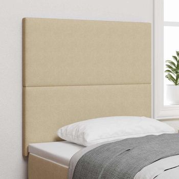 Vidaxl Cabecero Led Con Tiras Led Verde Grisáceo 100 Cm Tela De Pana