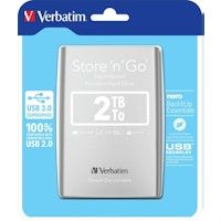 verbatim store n go disco duro externo 2048 gb plata