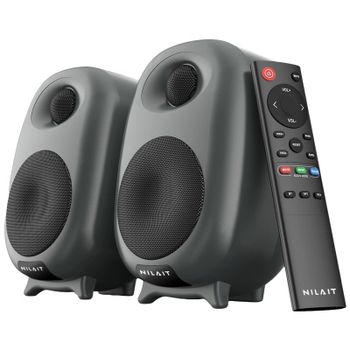 Nilait Acustiq Altavoces Bluetooth 50W RMS RCA, Óptico y Bluetooth Negros