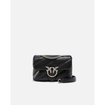 Pinko Bandolera Bolso con solapa Love Puff Mini Cl Sheep Nappa Negro para mujer