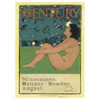 legendarte - cartel artistico vintage the century magazine midsummer holiday - cuadro lienzo impresion digital cm 50x70