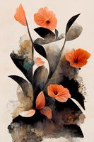 cuadro bodegon flor coral impresion sobre lienzo 60x90cm