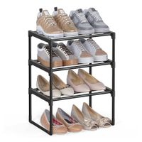 zapatero de varillas de metal negro  3 niveles 425a cm