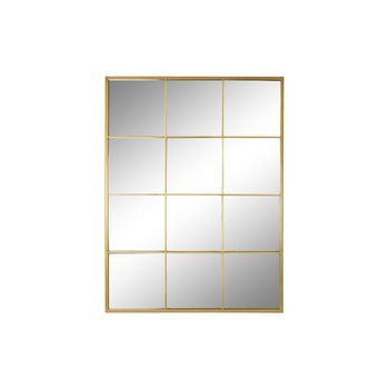 Espejo Hierro Cristal 90x2x120 Ventana Dorado